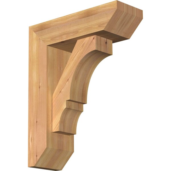 Ekena Millwork Balboa Slat Smooth Bracket w/ Offset Brace, Western Red Cedar, 5 1/2"W x 16"D x 20"H BKT0604X16X20BOA06SWR - main